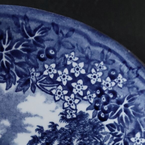 Vtg J & G Meakin Haddon Hall Scene Saucer, Blue & White English Ironstone Plate - Picture 4 of 7